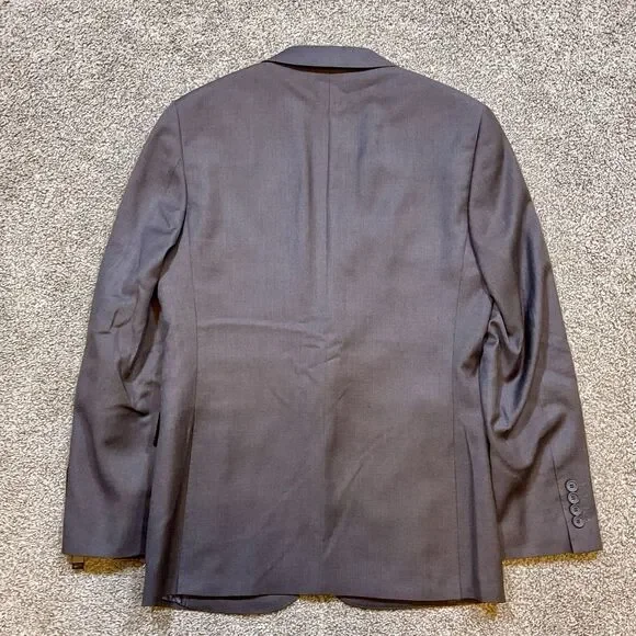 Bertolini 2pc Suit Jacket Size 38R Pants 46/40 Sport Coat Blazer Wool Silk Gray - Picture 7 of 16